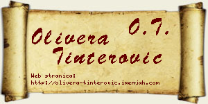 Olivera Tinterović vizit kartica